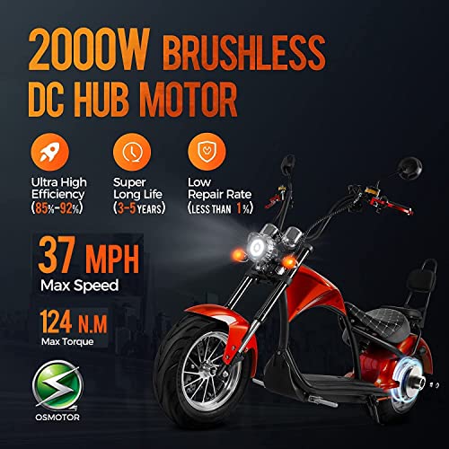 eAhora DOT Approved M1P Electric Motorcycle: 37MPH 2000W