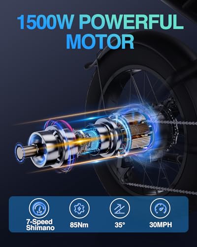 VIP Adult Electric Bike: 1500W, 30MPH, 48V 20/23AH