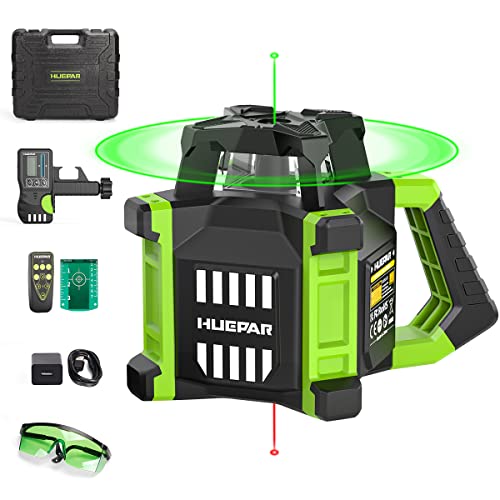 Huepar Green Rotary Laser Level Kit with Accessories