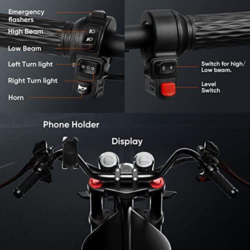 eAhora DOT Approved M1P Electric Motorcycle: 37MPH 2000W