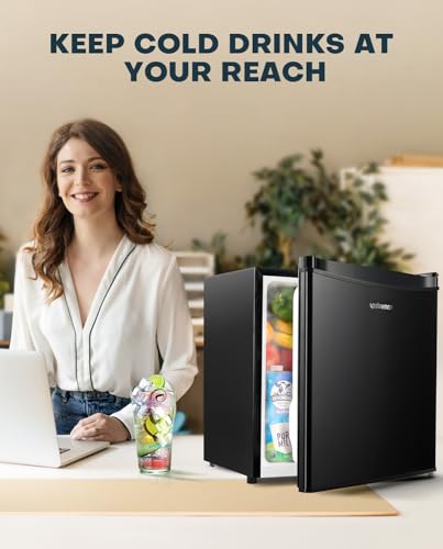 1.7 Cu.ft Mini Fridge with Freezer, Black-FR17