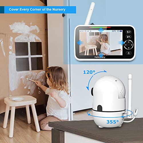 HelloBaby 5'' Screen Video Baby Monitor with Zoom