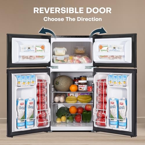 Upstreman 3.1 Cu.Ft Double Door Mini Fridge