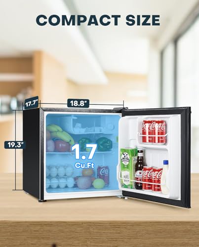 1.7 Cu.ft Mini Fridge with Freezer, Black-FR17