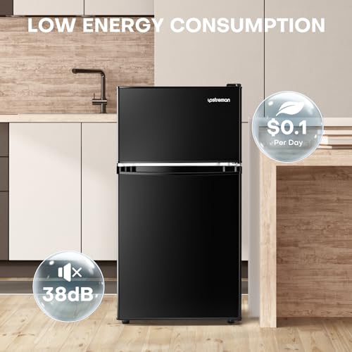 Upstreman 3.1 Cu.Ft Double Door Mini Fridge