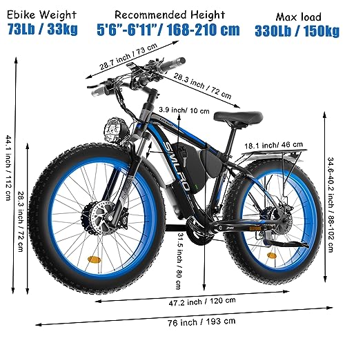 SMLRO XDC600 Plus Dual Motor AWD 22.4AH Electric Bike