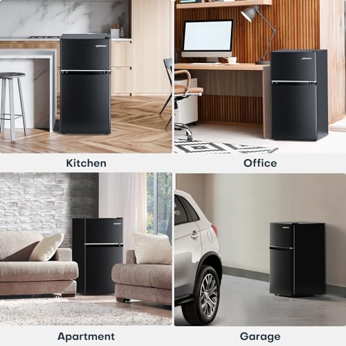 Upstreman 3.1 Cu.Ft Double Door Mini Fridge