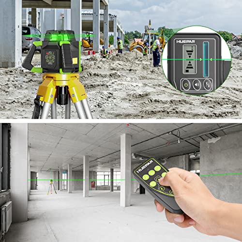 Huepar Green Rotary Laser Level Kit with Accessories