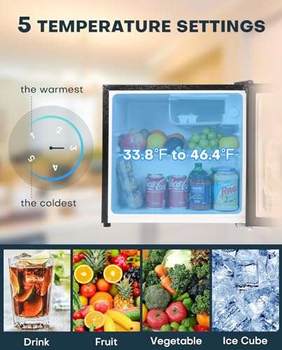 1.7 Cu.ft Mini Fridge with Freezer, Black-FR17