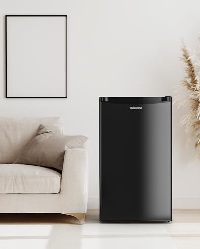 VIP Mini Fridge with Freezer, Adjustable Thermostat, Black