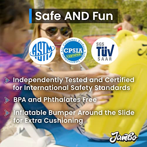 JAMBO XL Premium Backyard Water Slide with 3 Bodyboards