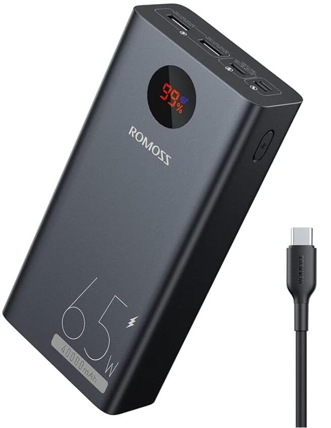 65W ROMOSS Power Bank for MacBook, Dell, iPhone