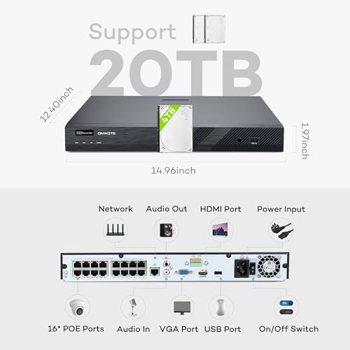 16 Channel 4K PoE Security Camera System Set