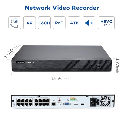 16 Channel NVR PoE Security Camera System 4TB