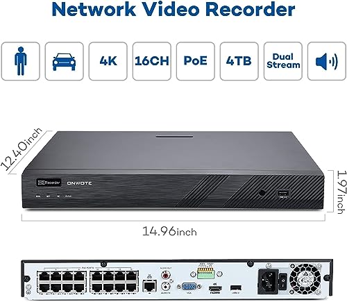 16 Channel AI Security System with Color Night Vision