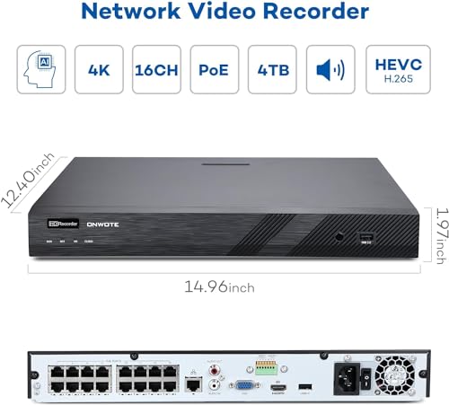 16CH 4K NVR PoE Security Camera System VIP