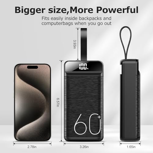 60000mAh Fast Charging Power Bank with 4 Outputs