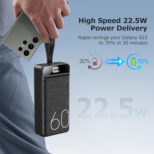 60000mAh Fast Charging Power Bank with 4 Outputs