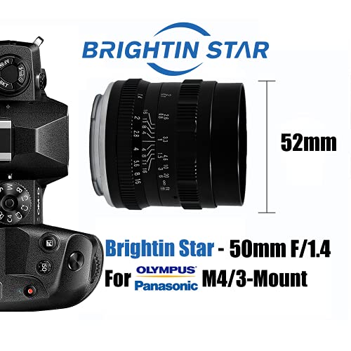 Brightin Star 50mm F1.4 Lens for Micro 4/3 Cameras