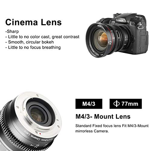 MEKE 12mm T2.2 Manual Focus Cine Lens M43