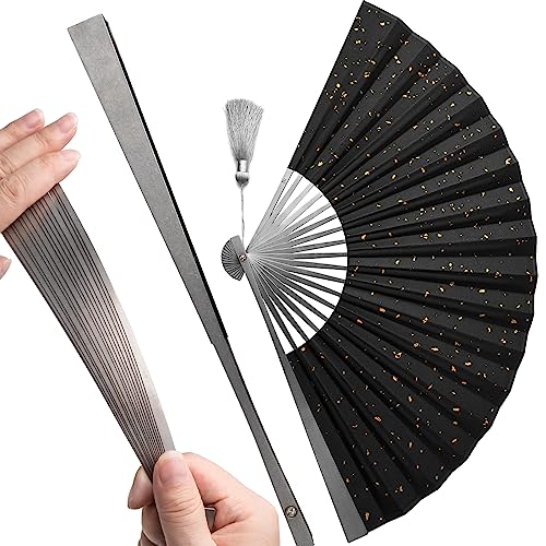 TISUR Large Titanium Folding Hand Fan for Men