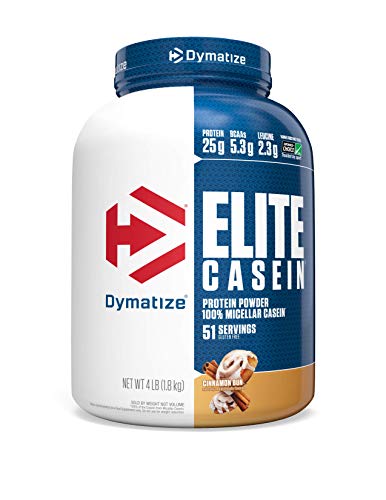 Dymatize Elite Casein Protein Powder, Muscle Building, Cinnamon Bun