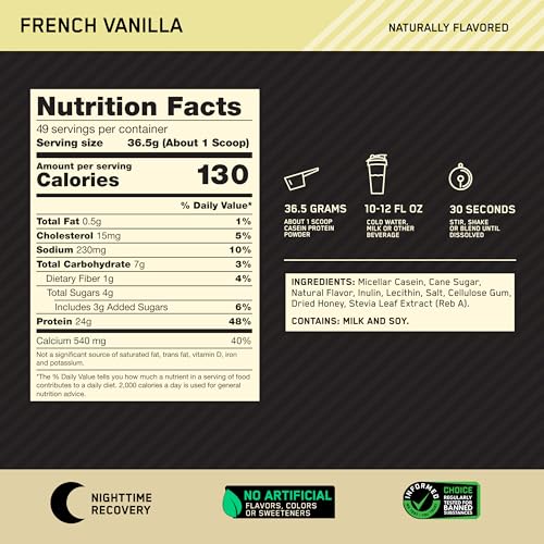 VIP Smart Shopper: Micellar Casein Protein Powder, Vanilla, 4lb