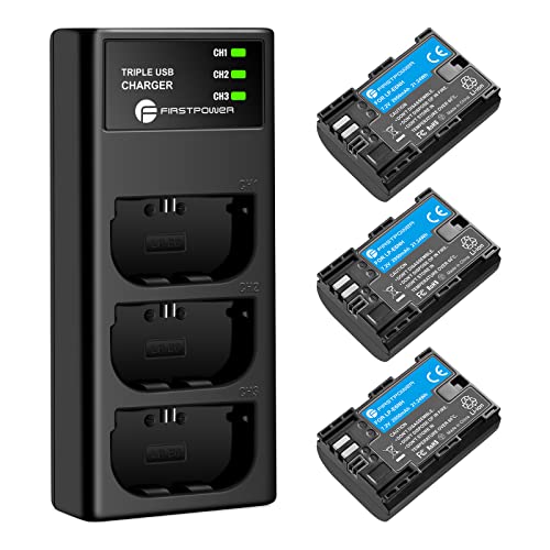 3-Pack Battery & Charger for Canon EOS Cameras