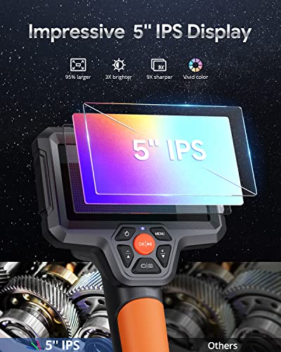Triple Lens Borescope Inspection Camera, 1080P HD Endoscope