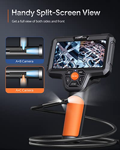 Triple Lens Borescope Inspection Camera, 1080P HD Endoscope