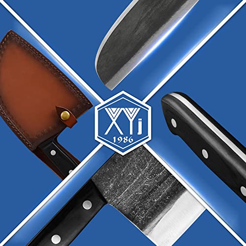 6-Piece Professional Knife Set with Leather Sheath