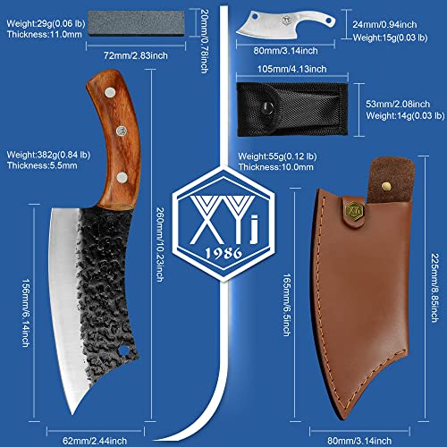 6-Piece Professional Knife Set with Leather Sheath