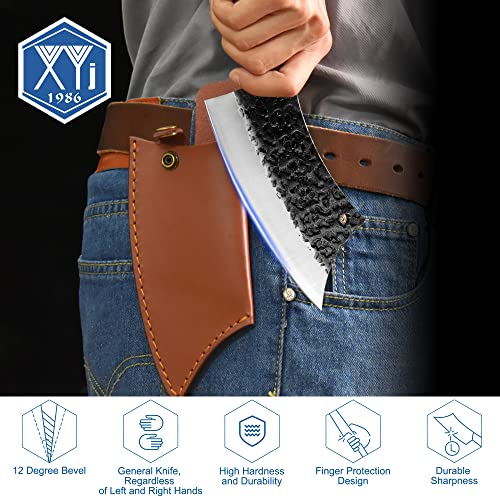 6-Piece Professional Knife Set with Leather Sheath