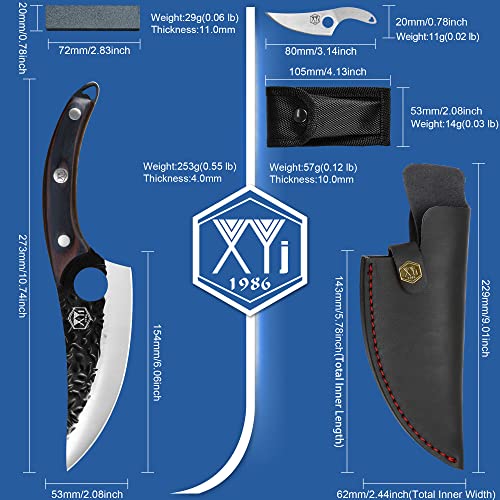 6-Piece Professional Knife Set with Leather Sheath