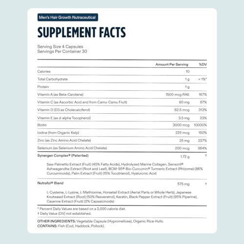 Nutrafol Men's Hair Growth Supplement and Hair Serum