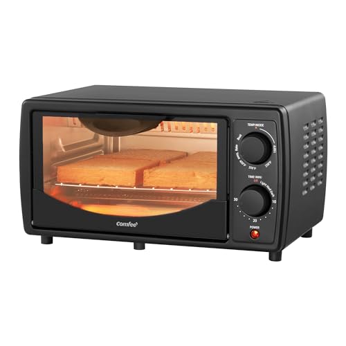 COMFEE' Mini Toaster Oven Combo, 4 Slice, 950W
