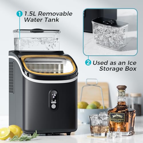 Kismile Portable Ice Maker Machine: 33Lbs/Day, 16Pcs/5Mins