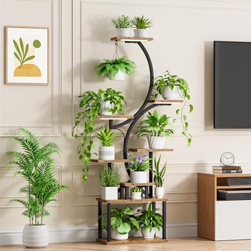 8-Tiered Indoor Plant Stand with Grow Lights, 62"" Tall
