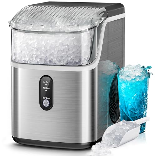 Kismile Nugget Ice Maker Machine: Chewable Ice, 35lbs/Day
