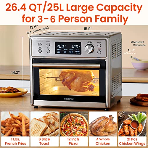 COMFEE' 12-in-1 Air Fryer Toaster Oven Combo