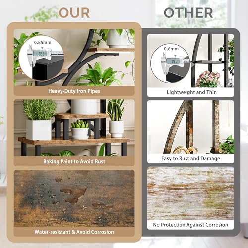 8-Tiered Indoor Plant Stand with Grow Lights, 62"" Tall