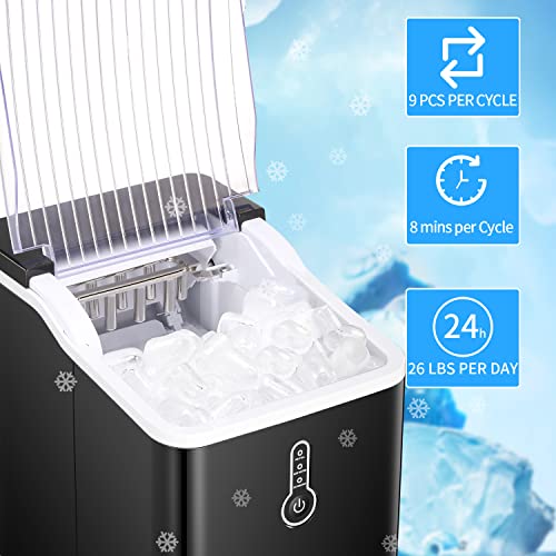 Kismile Ice Maker: Compact Machine, 9 Bullet Cubes