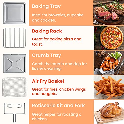 COMFEE' 12-in-1 Air Fryer Toaster Oven Combo