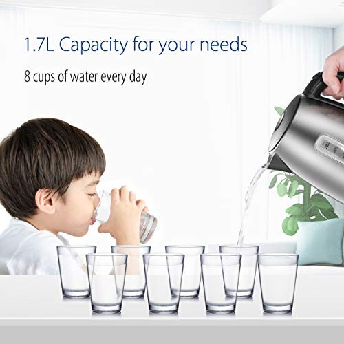 Stainless Steel Electric Kettle with LED Light & Auto Shut-Off