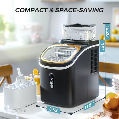 Kismile Portable Ice Maker Machine: 33Lbs/Day, 16Pcs/5Mins