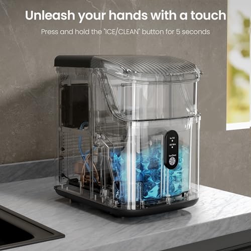 Kismile Nugget Ice Maker Machine: Chewable Ice, 35lbs/Day