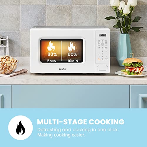 Retro Microwave with Fast Cooking and 11 Power Levels