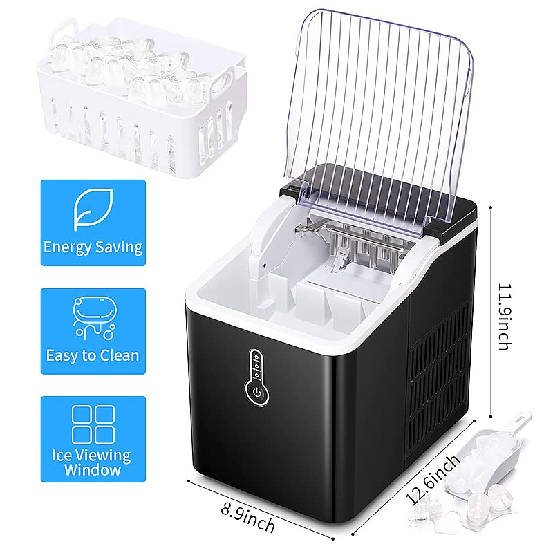 Kismile Ice Maker: Compact Machine, 9 Bullet Cubes