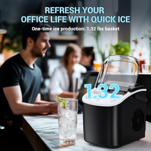 Kismile Portable Ice Maker - Fast, Self-Cleaning, Smart Button