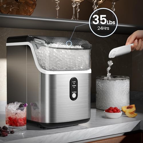 Kismile Nugget Ice Maker with Self-Cleaning - Stainless.createTextNode Steels